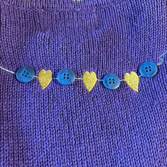 Vintage Quacker Factory Garden Angel Miracles Purple Cardigan Sweater - Picture 10 of 10